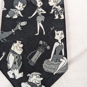 The Flintstones  Tie - Fred, Wilma, Barney, Betty, Pebbles and Bam Bam